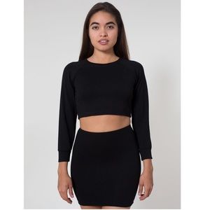 American Apparel raglan ponte crop sweater